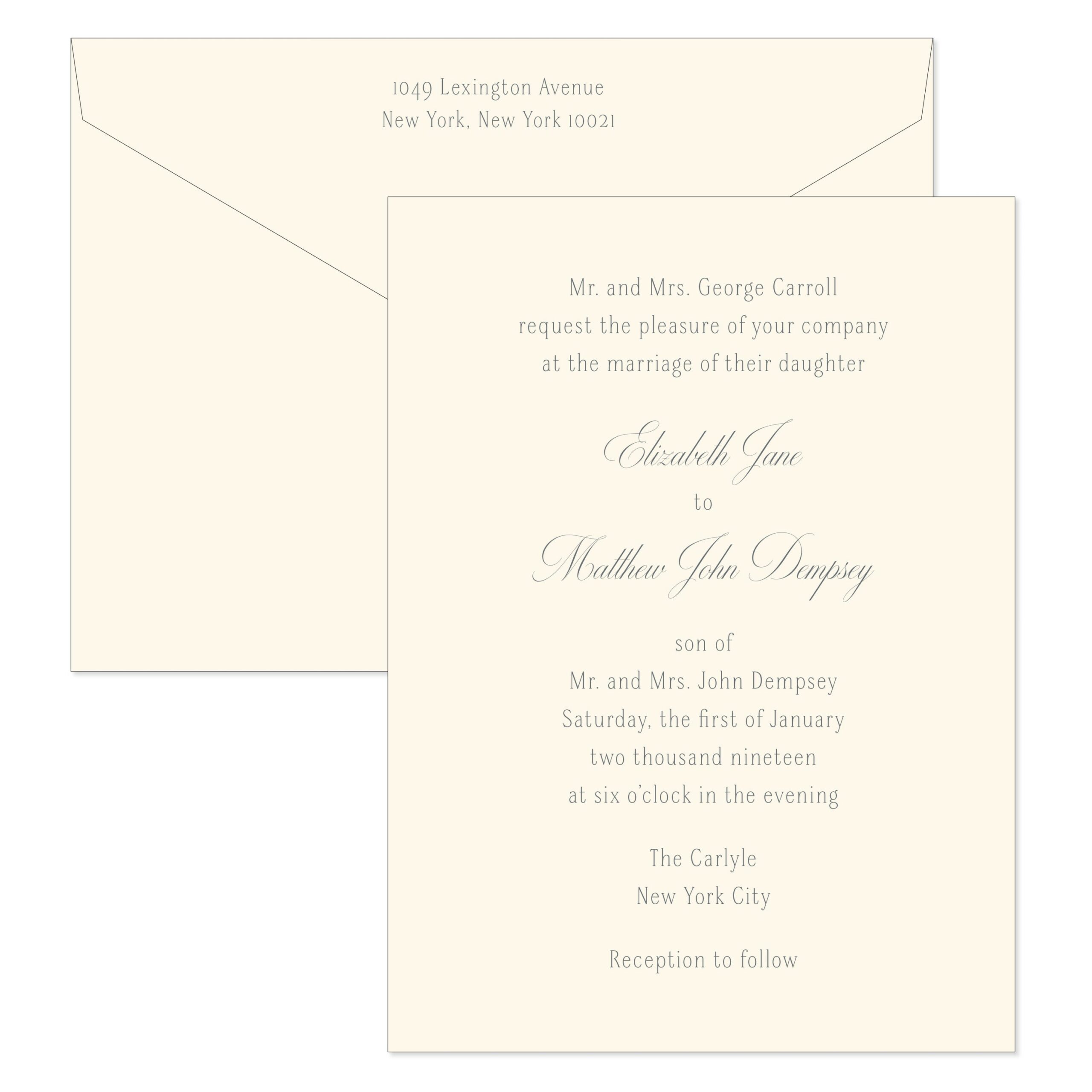 BASIC BESPOKE WEDDING INVITATION: CLASSIC ELEGANCE ENGRAVED