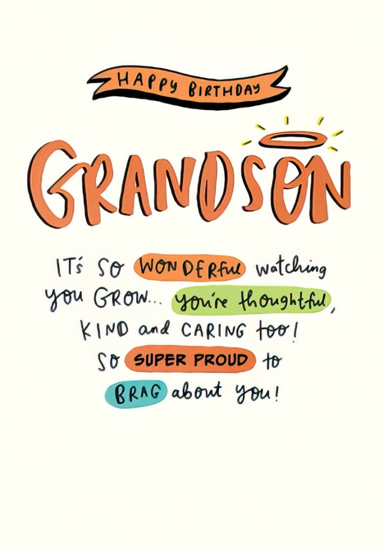 Birthday Card - Grandson - So super proud to brag about