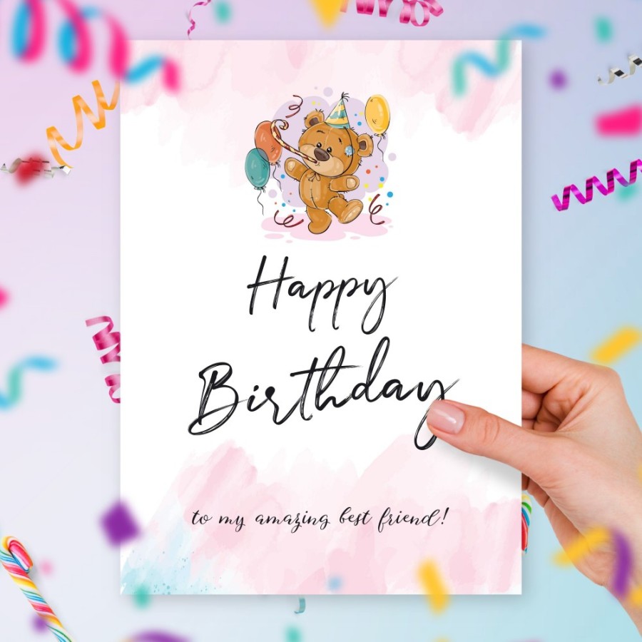 Birthday Greeting Card For Best Friend Template Editable Online