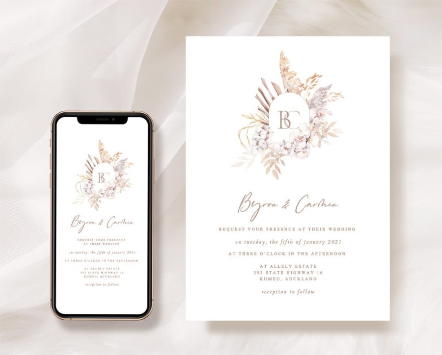 Boho Wedding Invites - Digital Invitations – TimberWink Studio AU