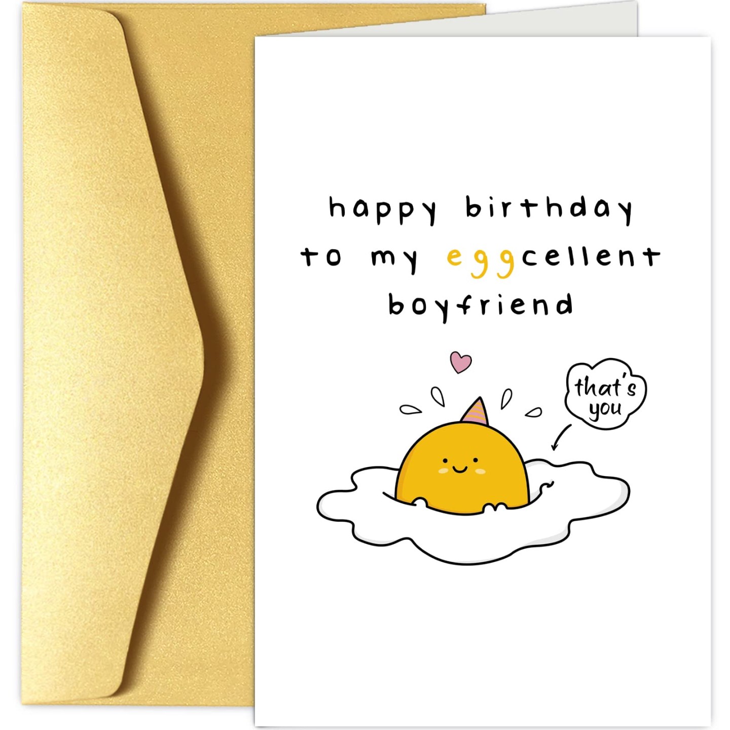 Chenive Funny Birthday Card For Boyfriend From Girlfriend, Excellent Bf  Bday Greeting Card, Happy Birthday To My Eggcellent Boyfriend