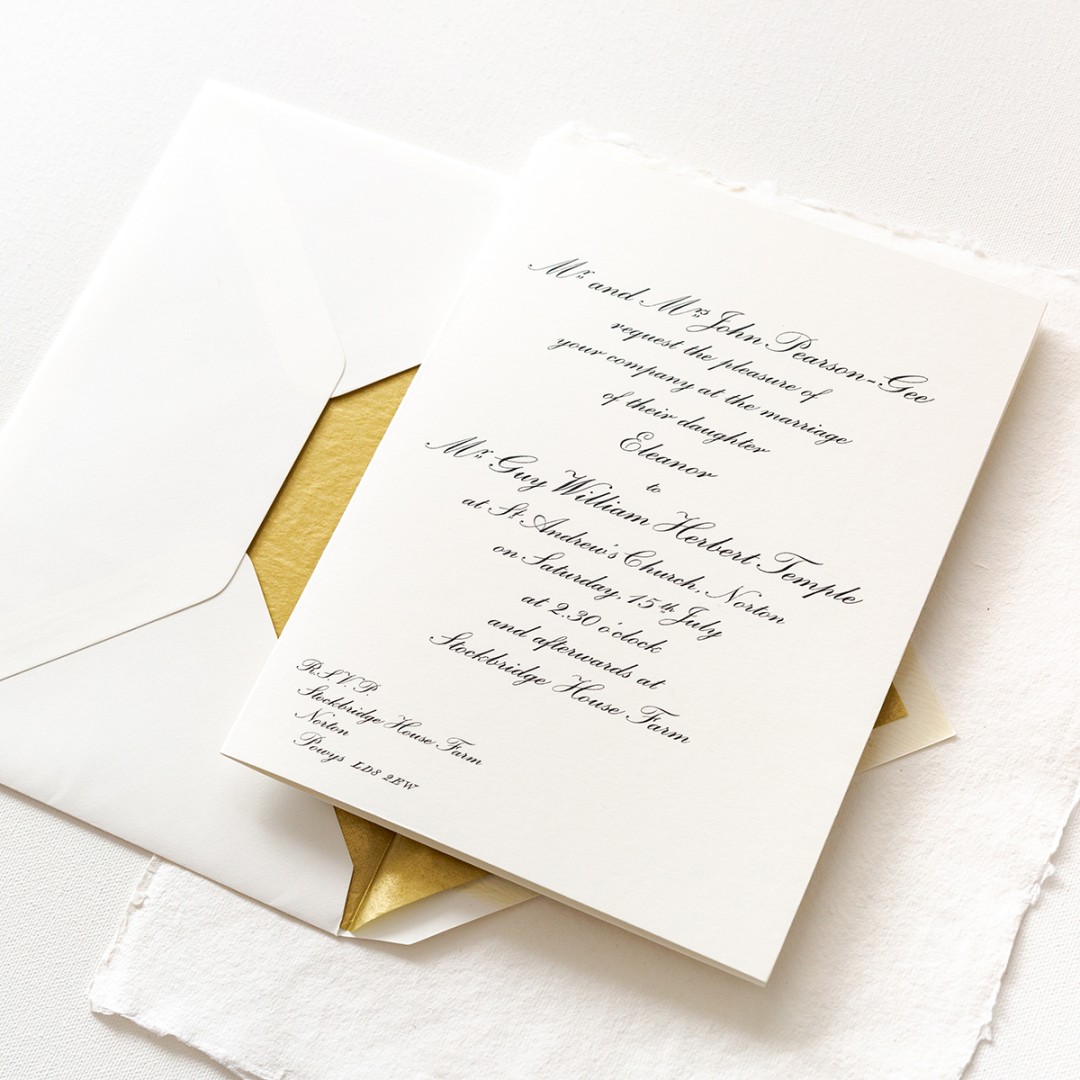 Classic Wilberforce Folded Wedding Invitations