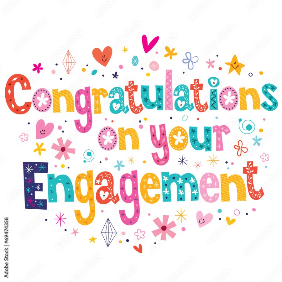 Congratulations on your engagement card Stock-Vektorgrafik Adobe