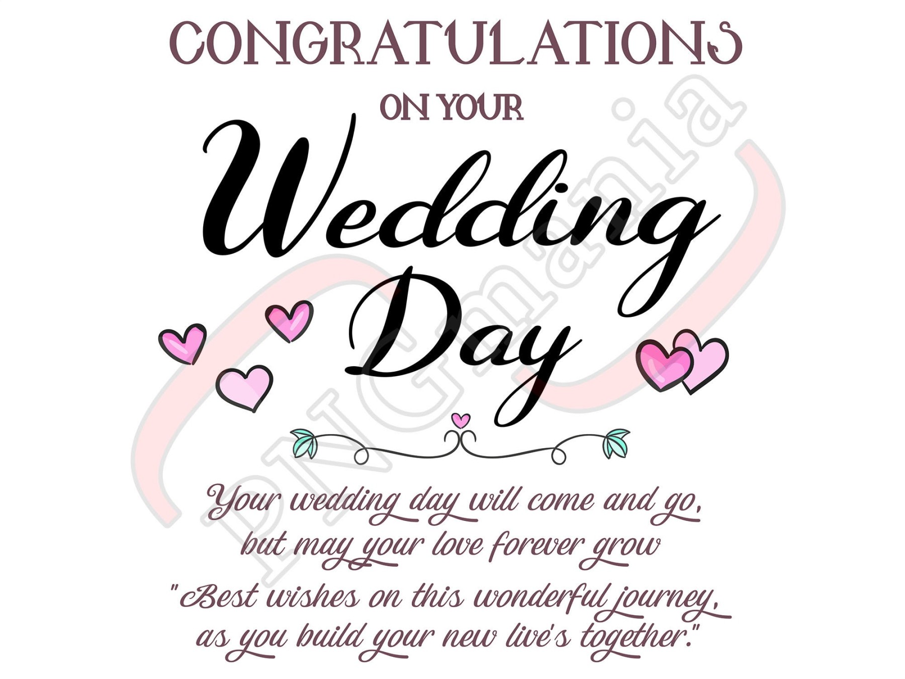 Congratulations on Your Wedding Day PNG, JPG, PDF Digital Greeting