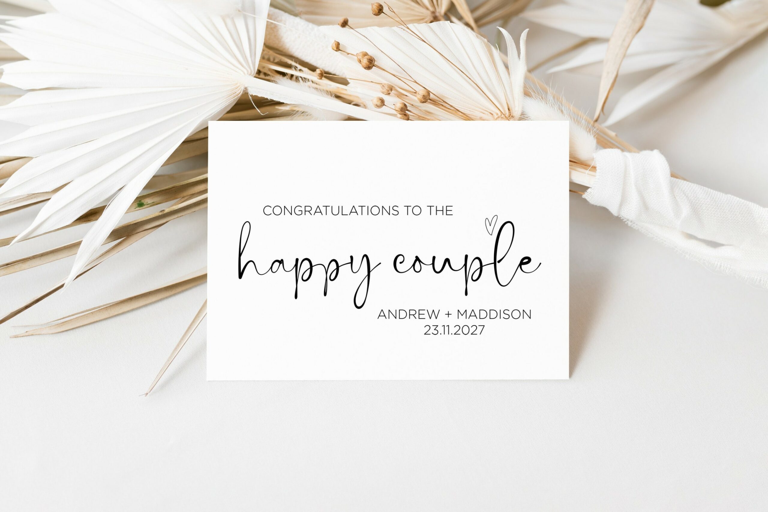 Congratulations to the Happy Couple Wedding Card, Bride and Groom