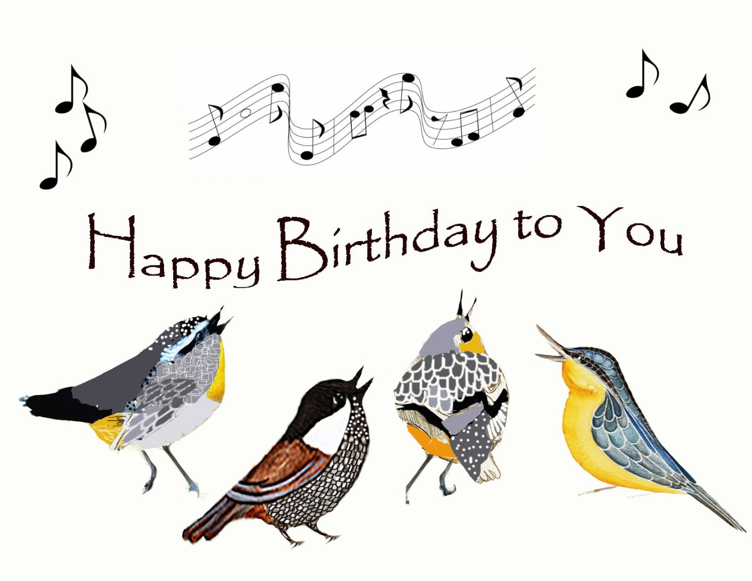 Deal of the Day,  Glitter Free Little Birds Singing Birthday