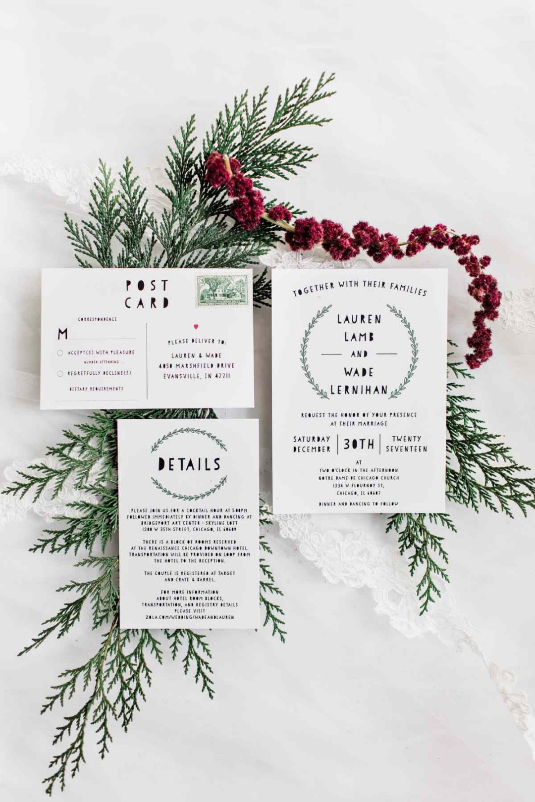 Christmas Wedding Invites: Festive Designs For Your Winter Wonderland Wedding