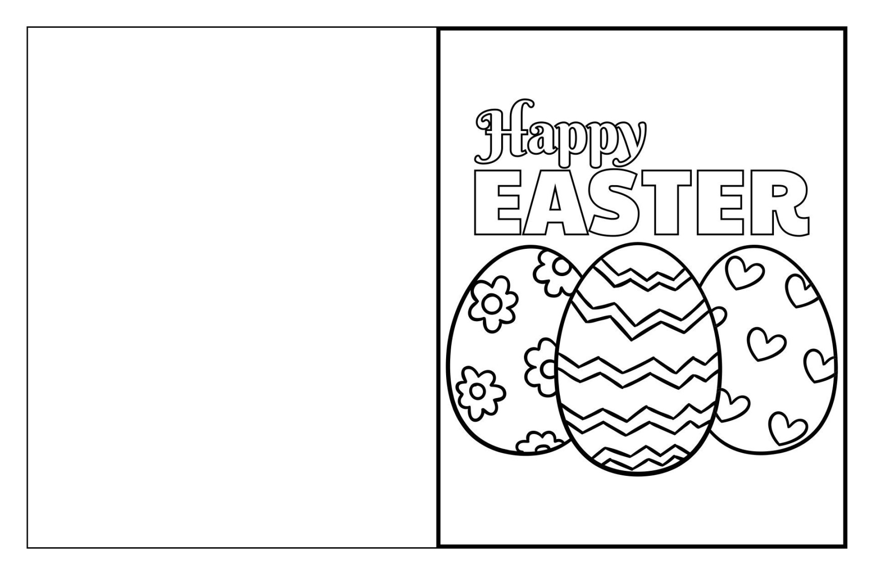 Easter Cards To Color - Free PDF Printables Printablee