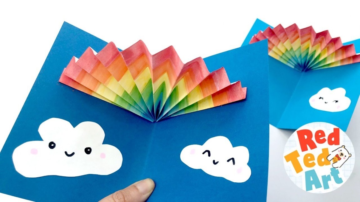 Easy Rainbow Pop Up Card - Learn how to make easy d Cards for Kids - d  Rainbow