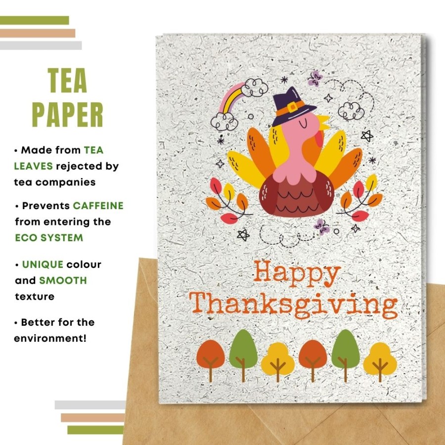 Eco Happy Thanksgiving Card, Turkey in Autumn Breeze