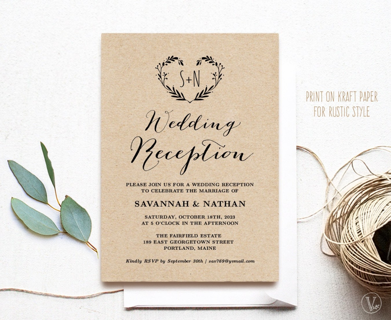 Editable Wedding Reception Invitation Template, Printable Wedding