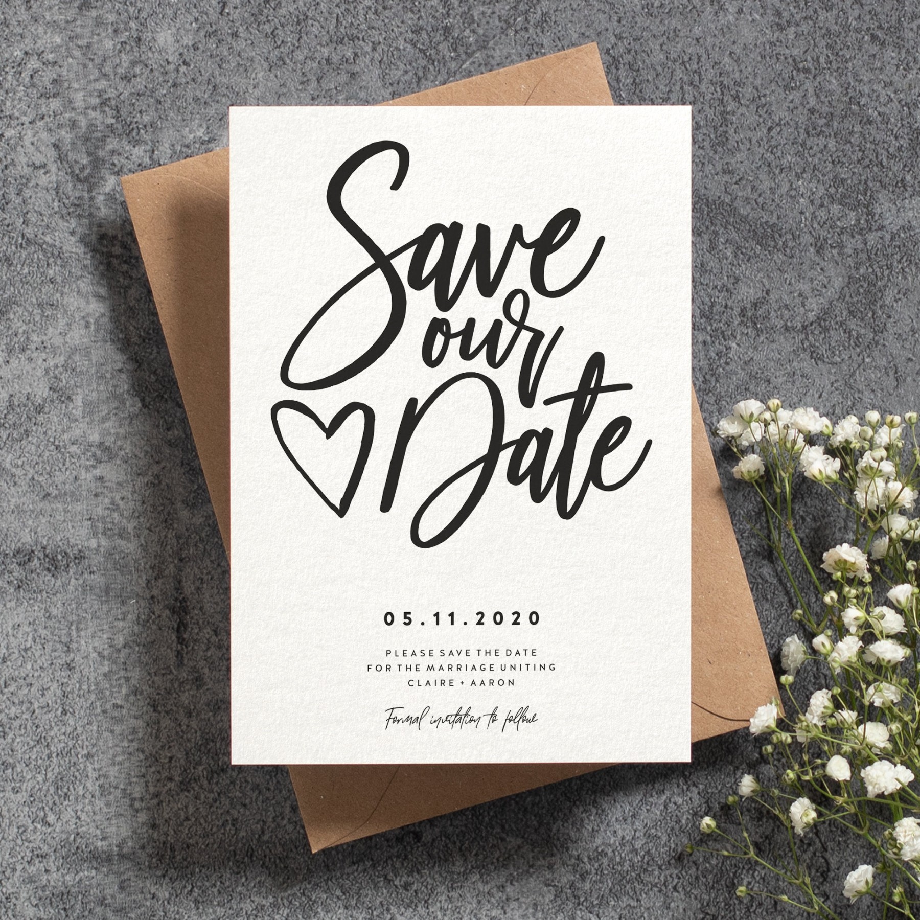 Einfache Save the Date Karte, Save the Date Postkarte, Moderne