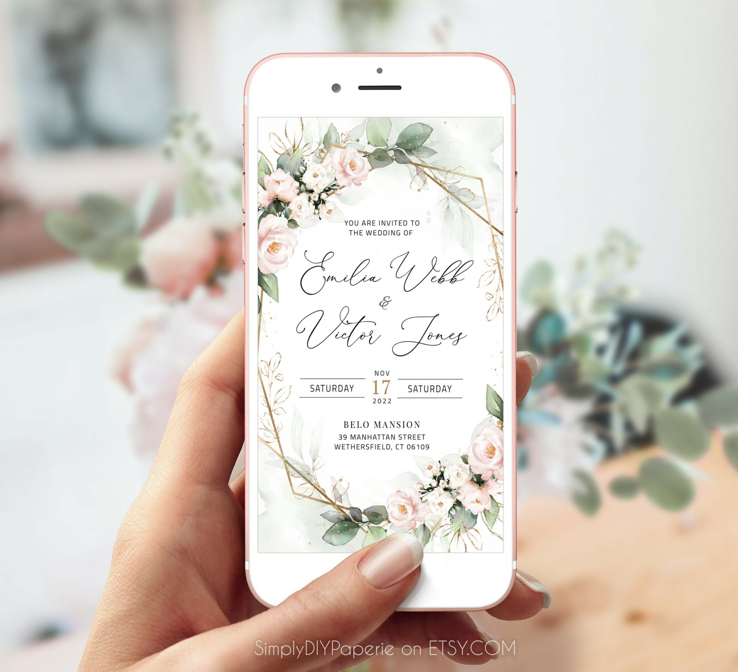 Electronic Wedding Invitation Template, e invite wedding, Wedding