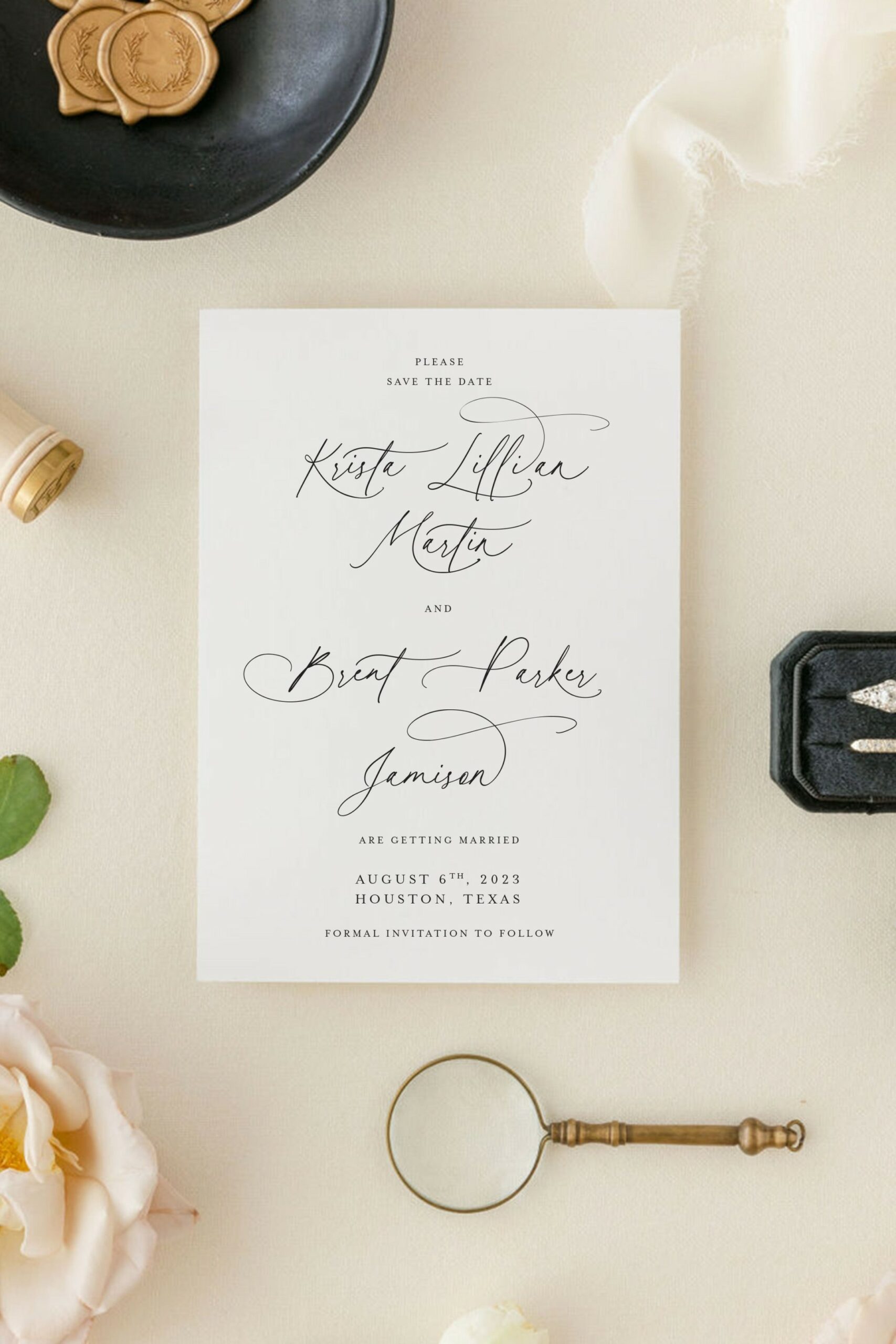 Elegant Save The Date Card  The Krista