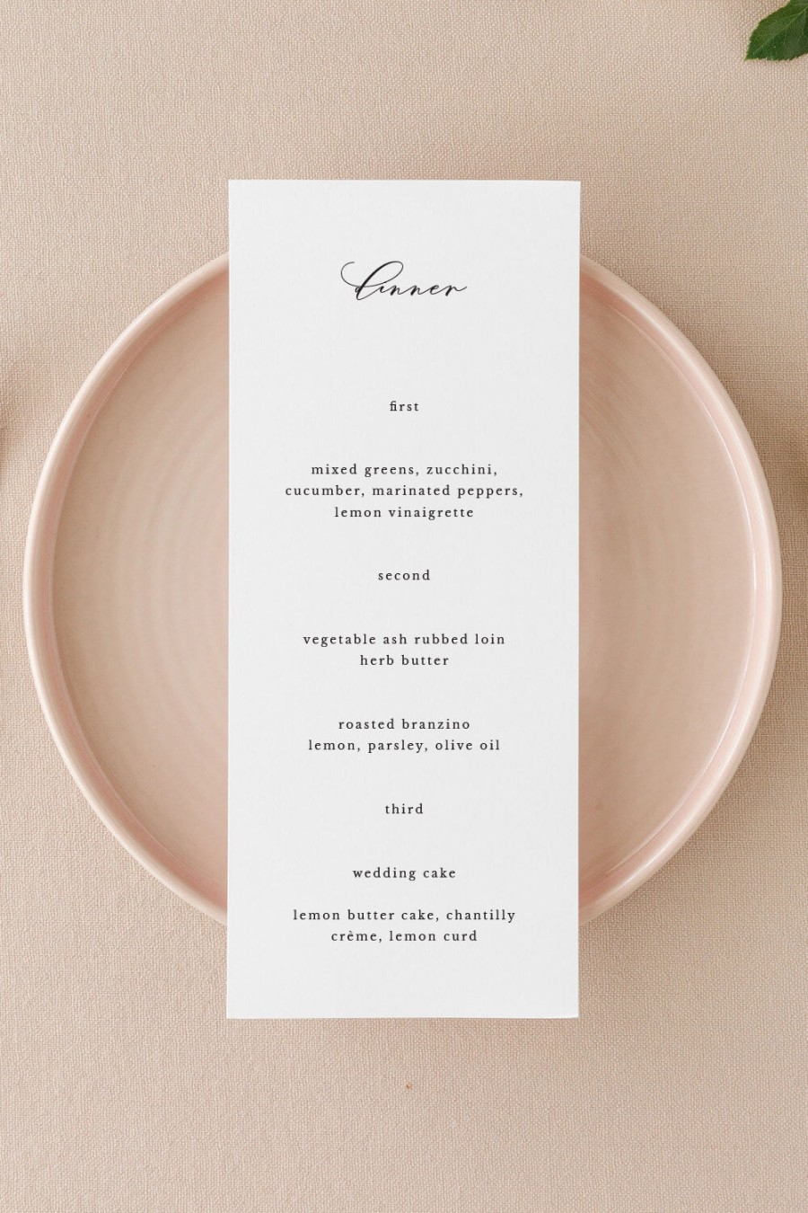 Elegant Wedding Menu Cards The Madelyn