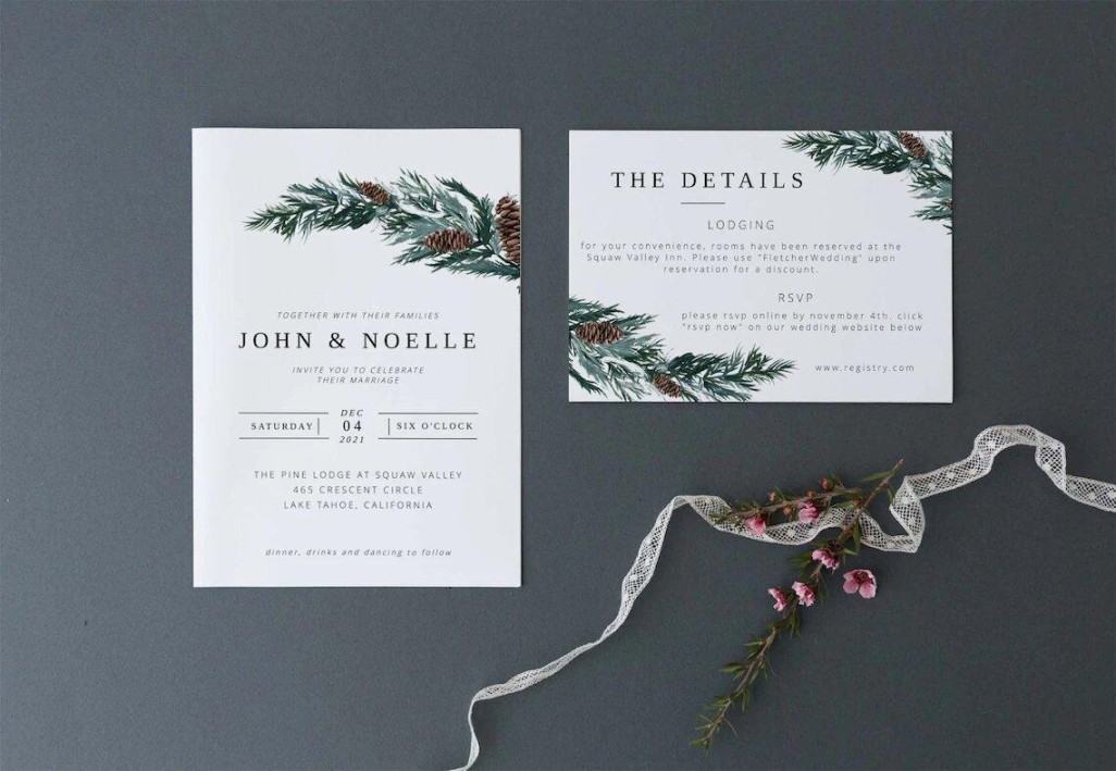 Enchanting Winter and Christmas Wedding Invitations - hitched.co