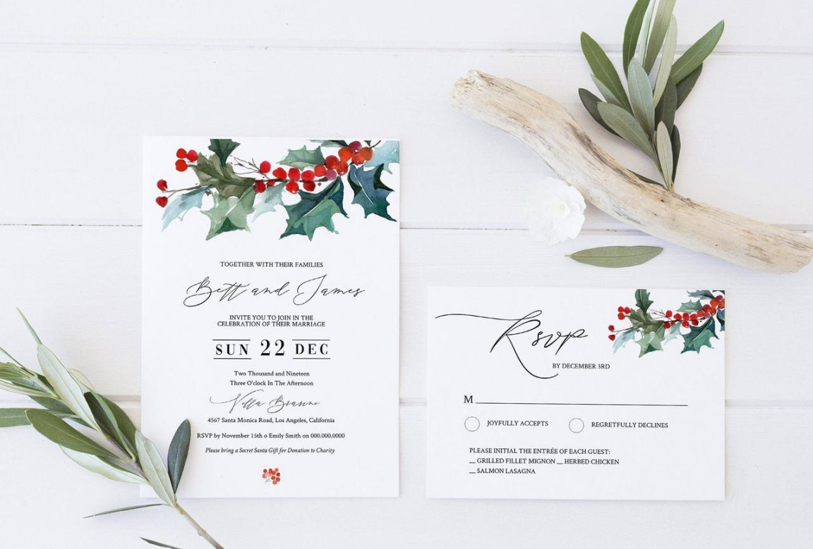 Enchanting Winter and Christmas Wedding Invitations - hitched.co