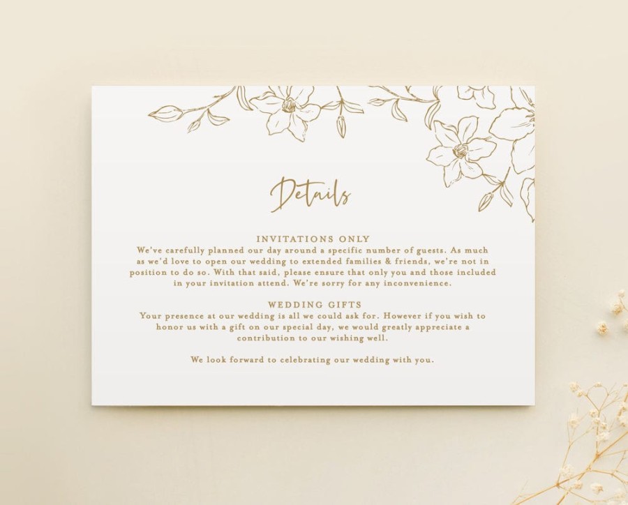 Floral Wedding Details Card Template – TimberWink Studio AU