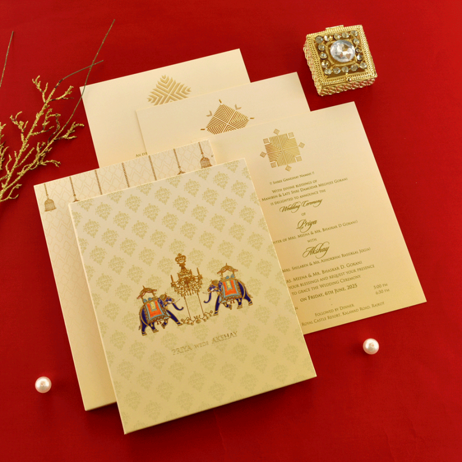 FMC- Traditional Wedding Invitation Cards,  Leaflet at Rs