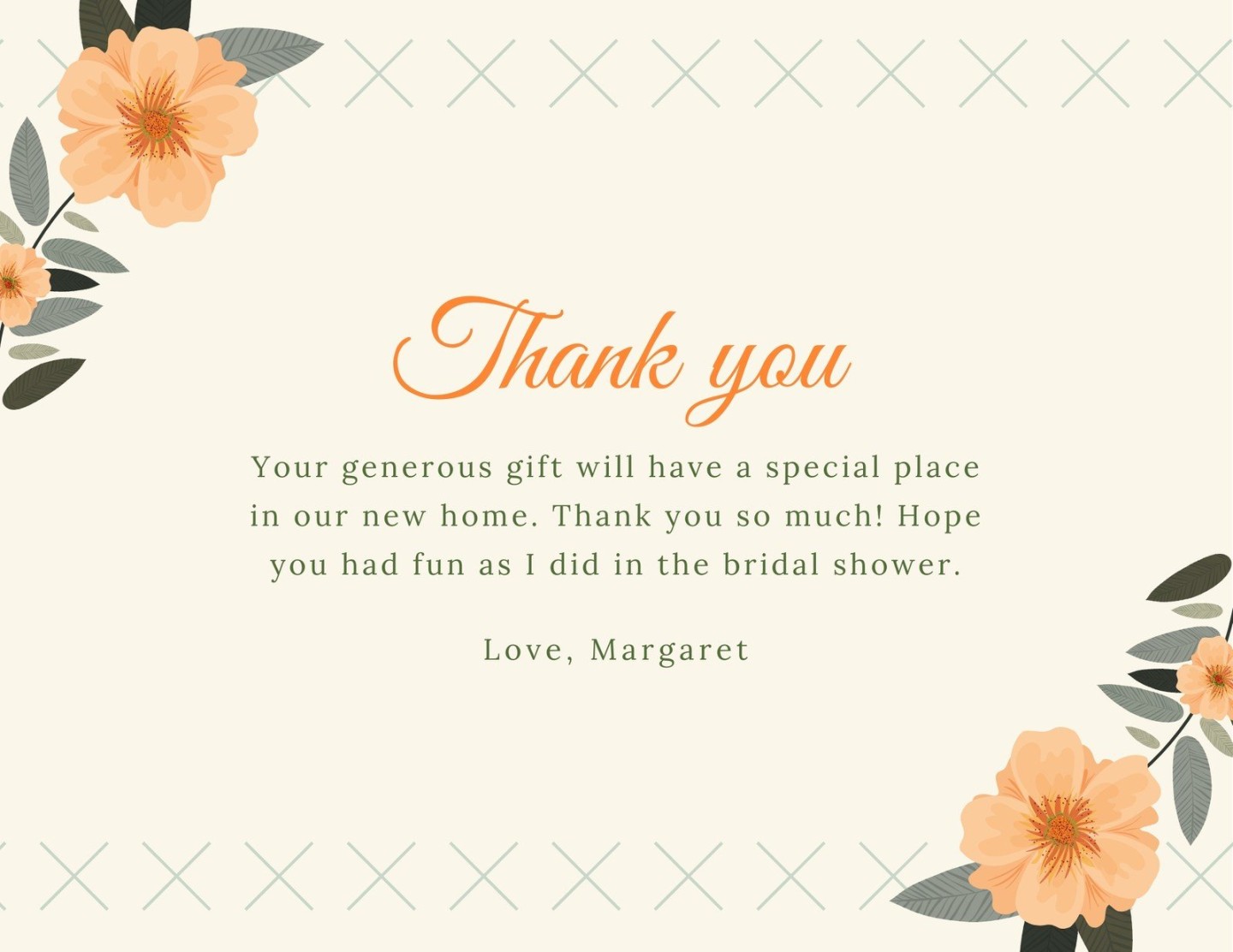 Free custom printable bridal shower thank you card templates  Canva