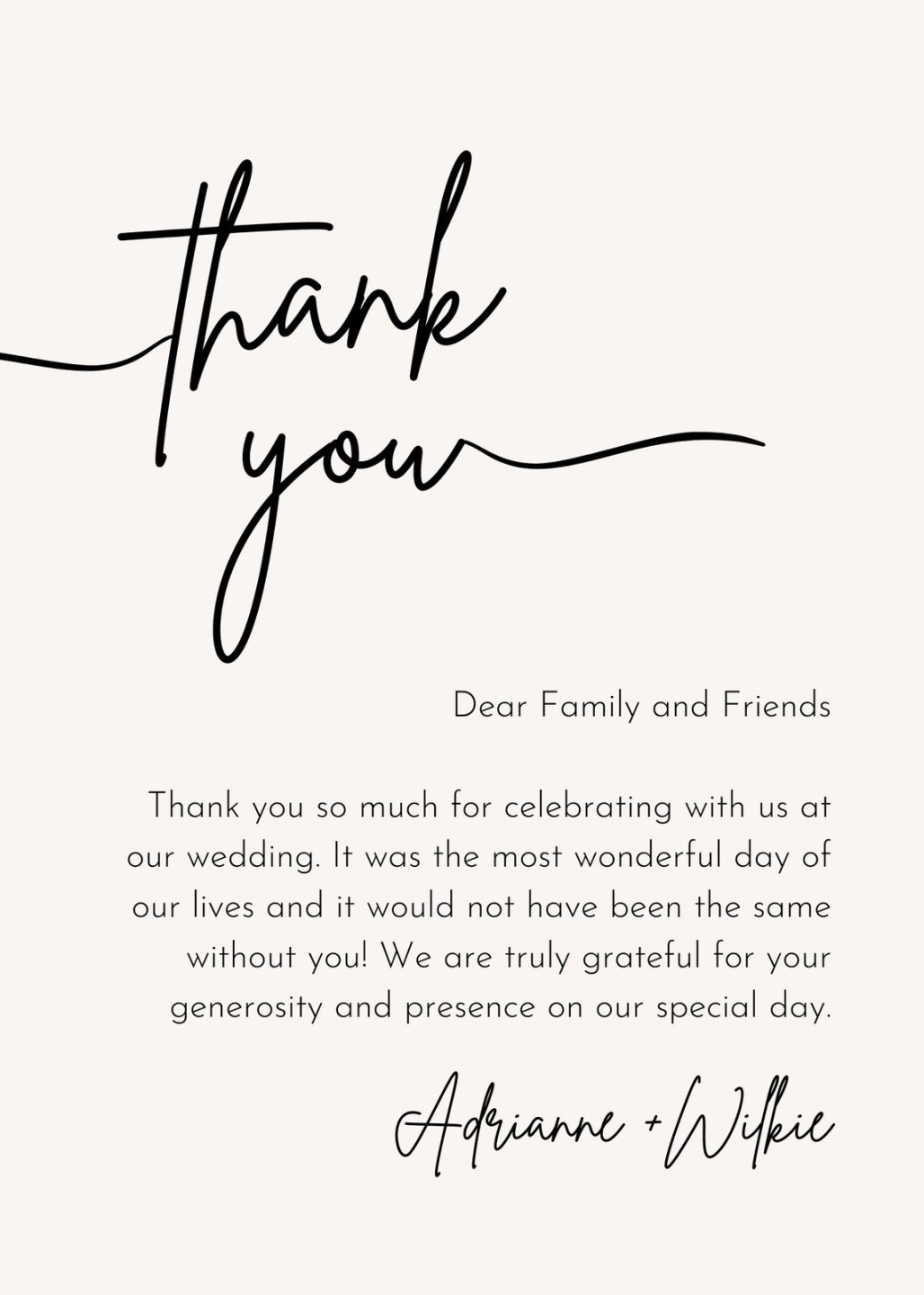 Free custom printable wedding thank you card templates Canva