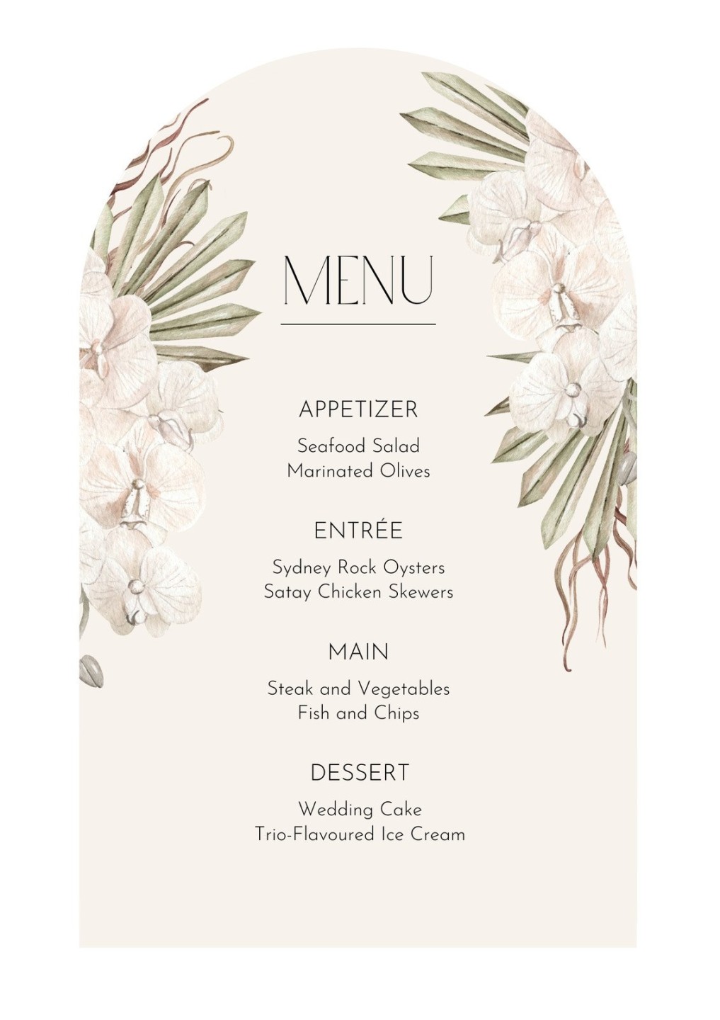 Free printable, customizable wedding menu templates Canva