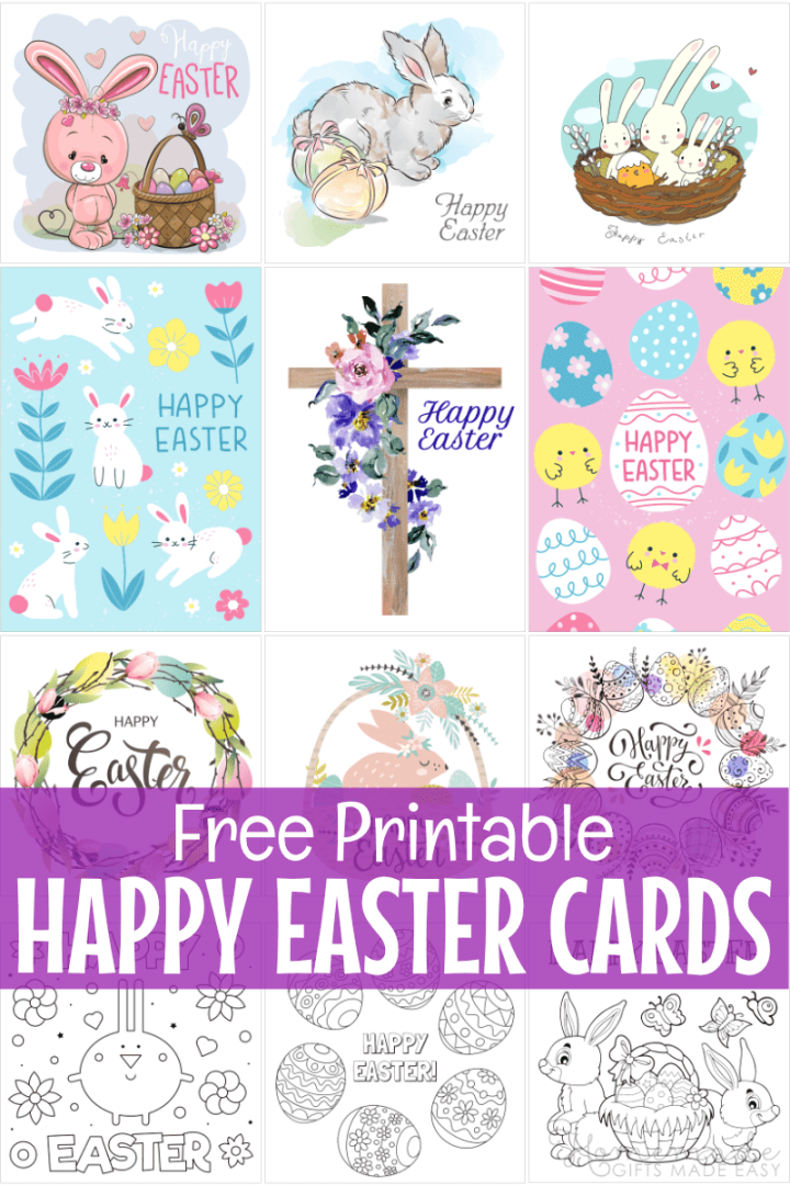 Free Printable Easter Cards & Easter Card Templates to Color