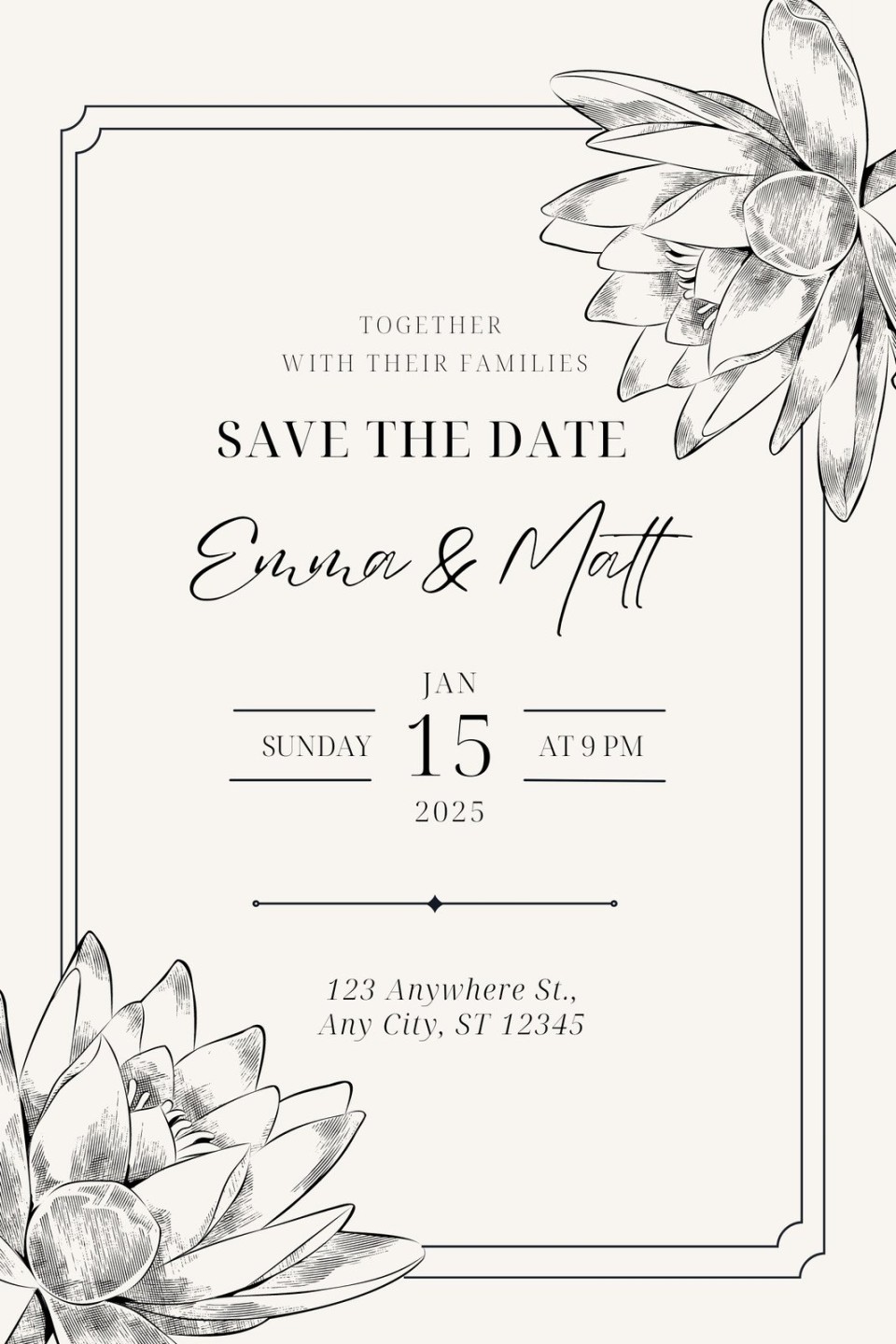 Free save the date card templates to edit and print  Canva