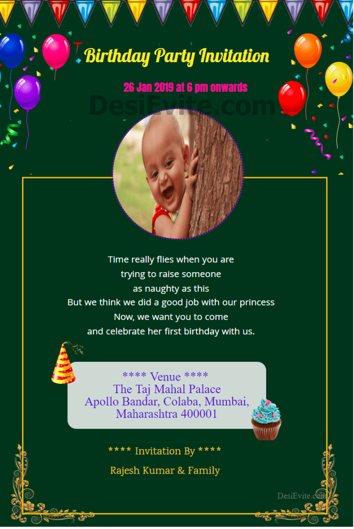 free st Birthday Invitation Card & Online Invitations