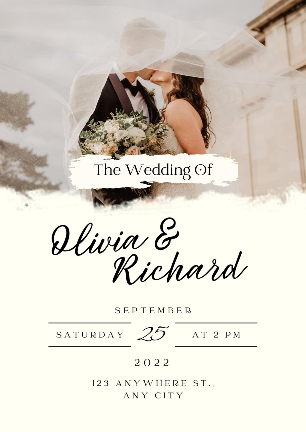 Free to customize wedding photo invitation templates Canva