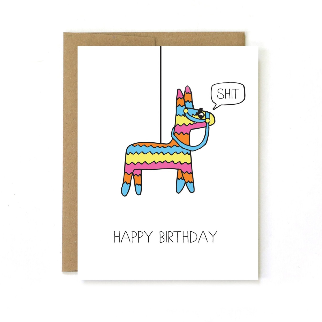 Funny Birthday Card for Friend Pinata Happy Birthday Card Feliz