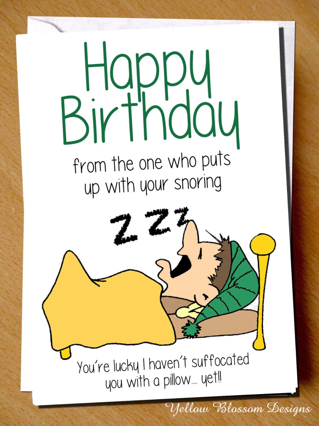 Funny Snoring Birthday Card Husband Boyfriend Wife Girlfriend