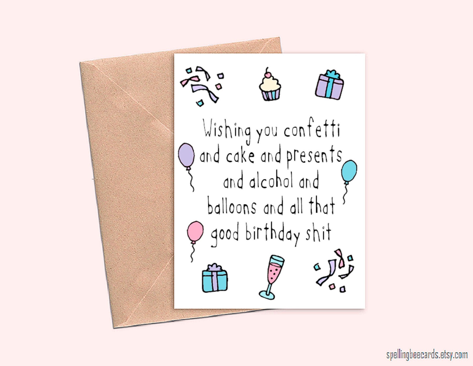 gift for her funny birthday card, best friend birthday card, wishing you  good birthday shit