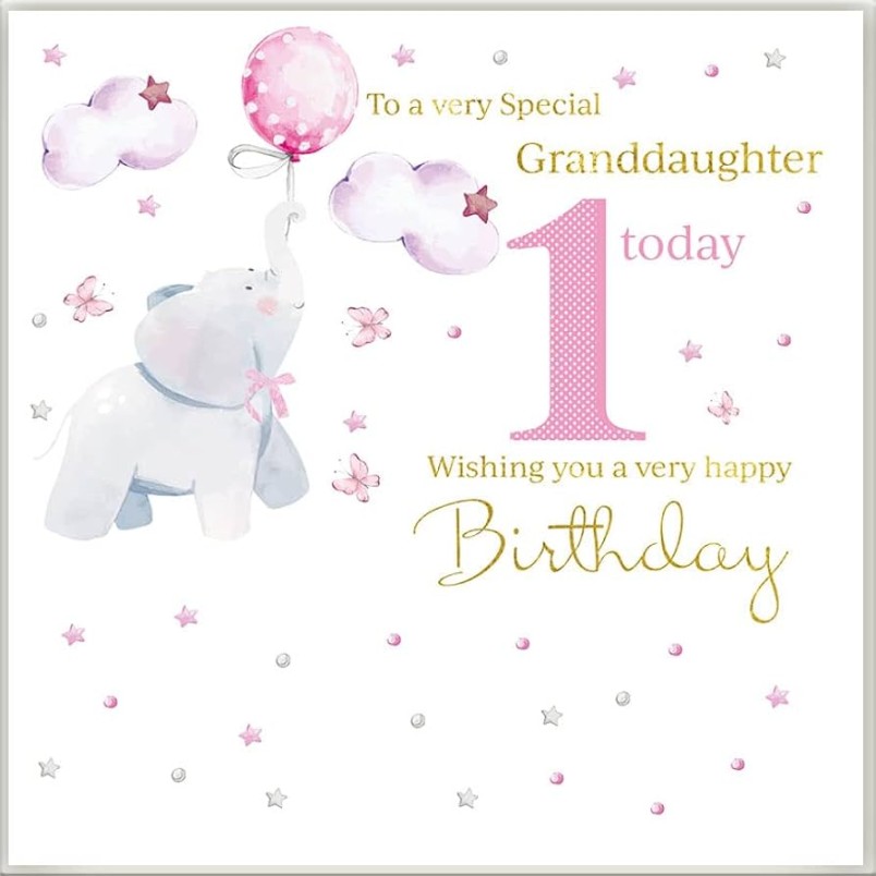 Granddaughter st Birthday Card - Rush Design - To a very special