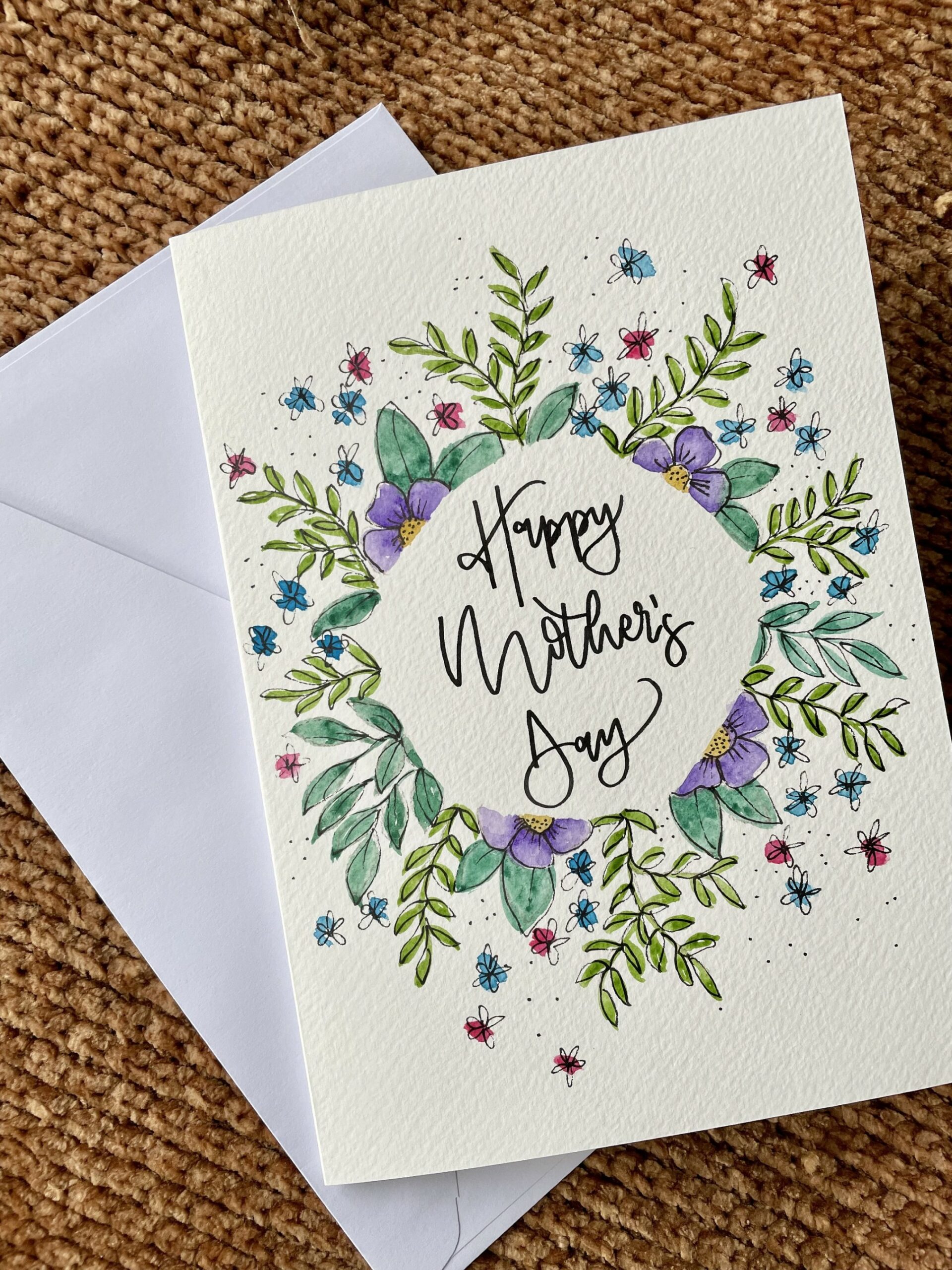 Handgemalte Muttertagskarte / Happy Mothers Day Card