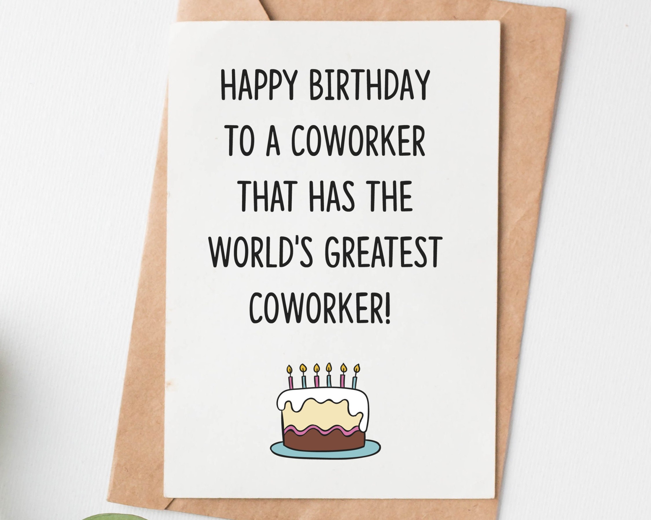 Happy Birthday Card For Coworker, Colleague Funny Birthday Card