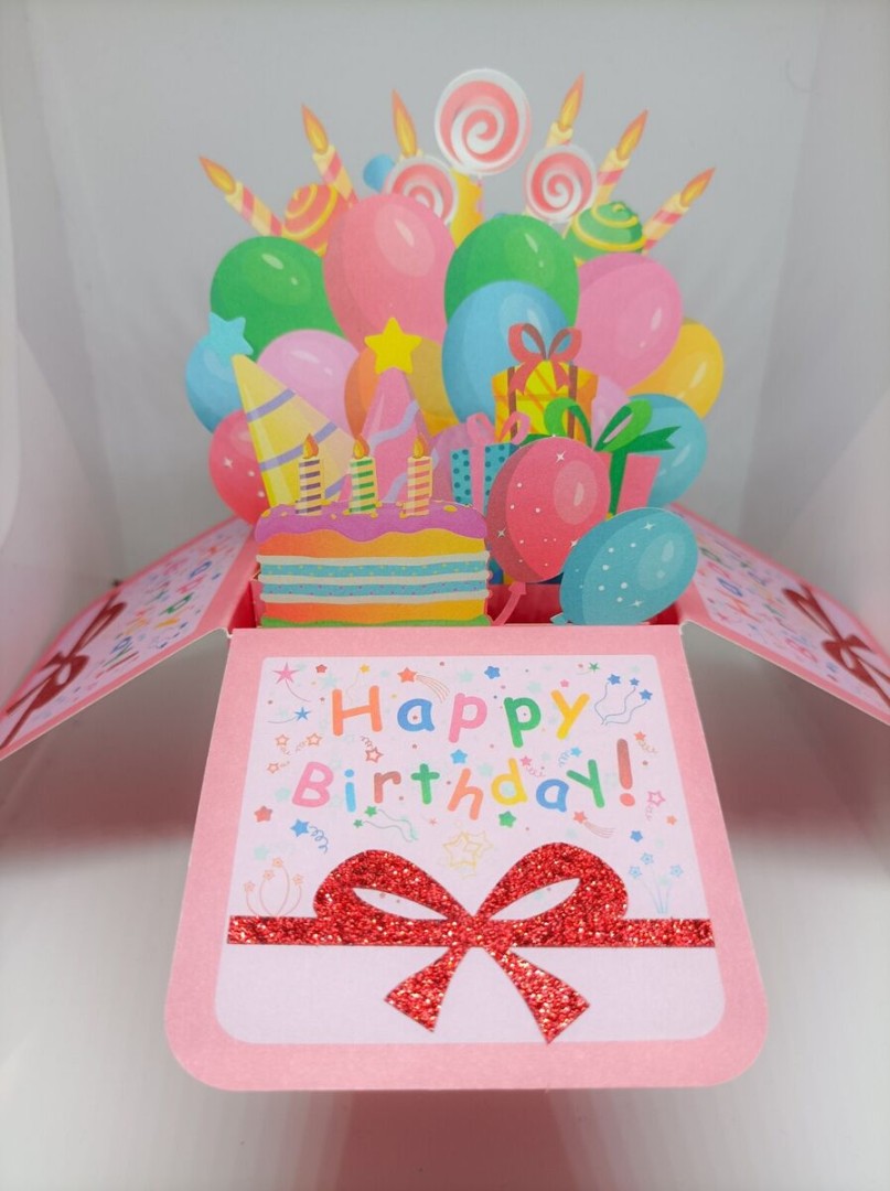 Happy Birthday Pop Up Card Box - SAME DAY DISPATCH FREE DELIVERY