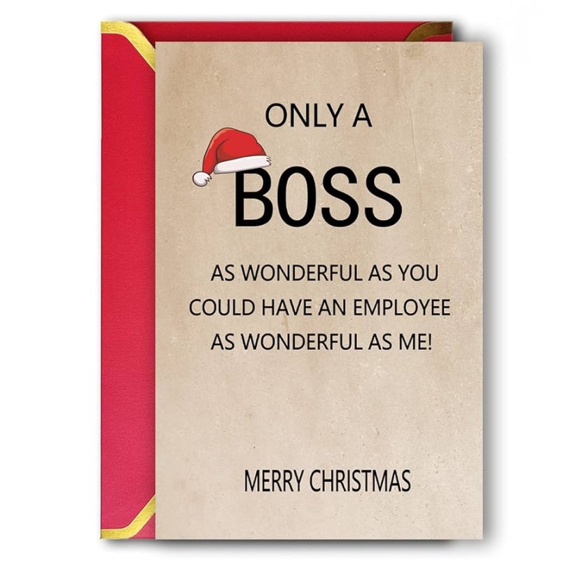 Happy Christmas Card for Boss from Group, Merry Christmas Boss Holiday  Card, Geschenk für Weihnachten für Chef Lady, Xmas Card Geschenkideen für  Boss