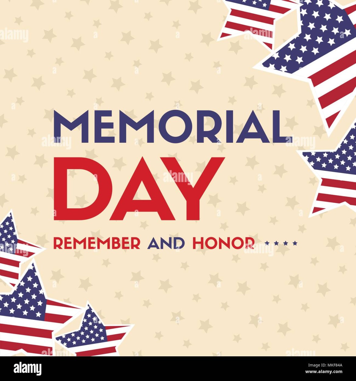 Happy memorial day greeting card with flag Stock Vector Image