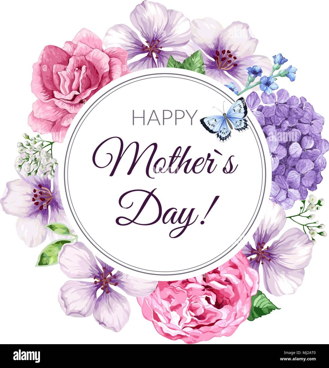 Happy Mother s Day greeting card on floral background