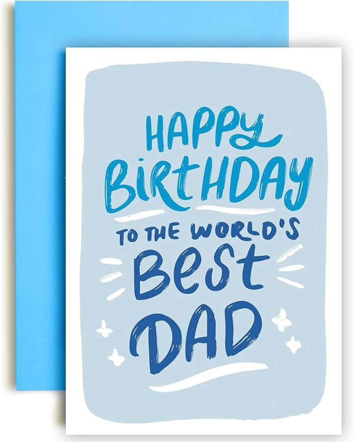 Huxters Birthday Card for Dad, Happy Birthday Card for the World