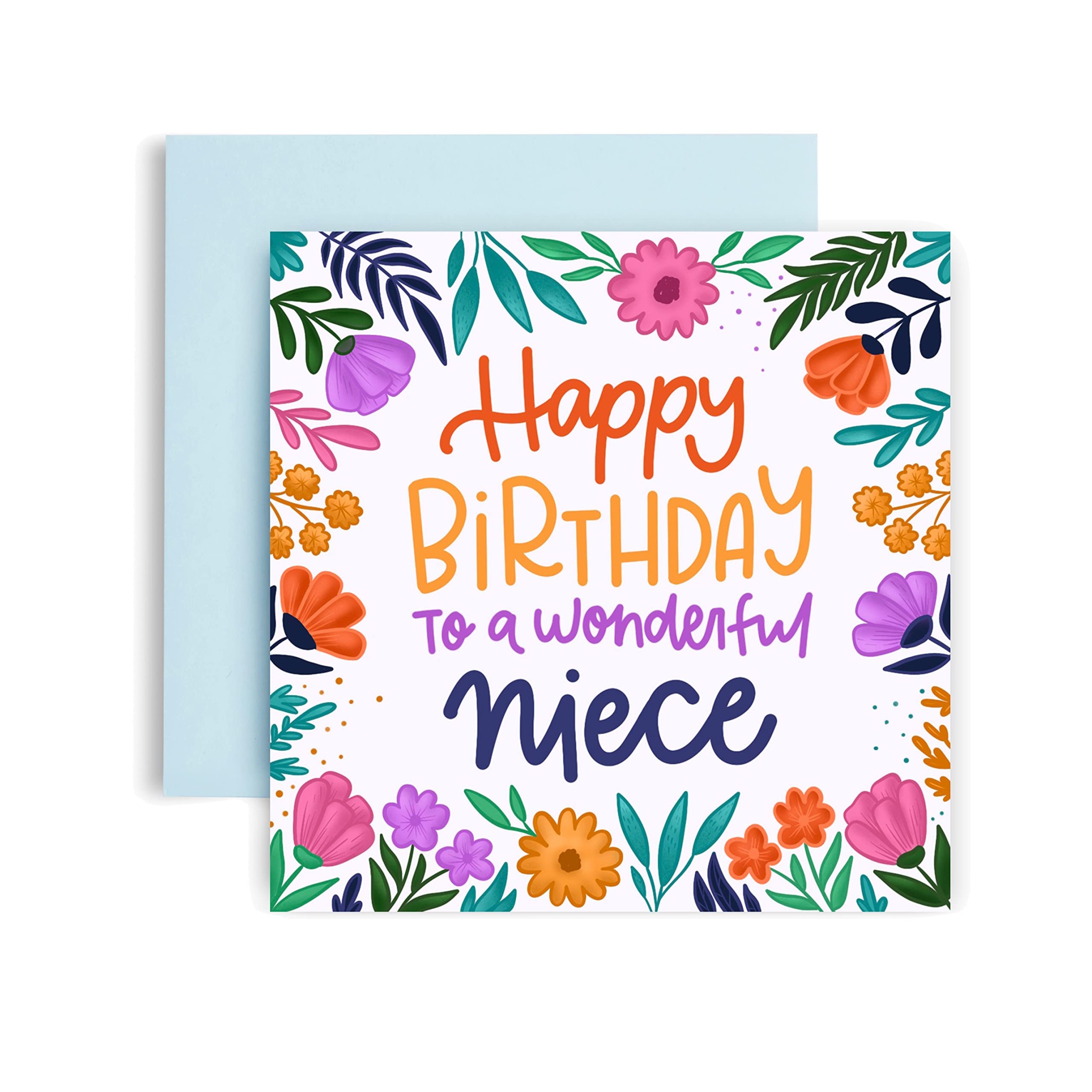 Huxters Birthday Card, Unique Niece Birthday Cards with Floral Print,  Birthday Cards for Her, Gifts for Women, Recyclable Envelope Included,   x