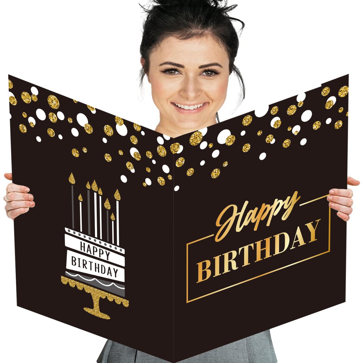 Idealmuzik Jumbo Birthday Card, Giant Birthday Party Greeting Card, Extra Large Guest Book, Message Greeting Cards, Large Birthday Gifts for Women and