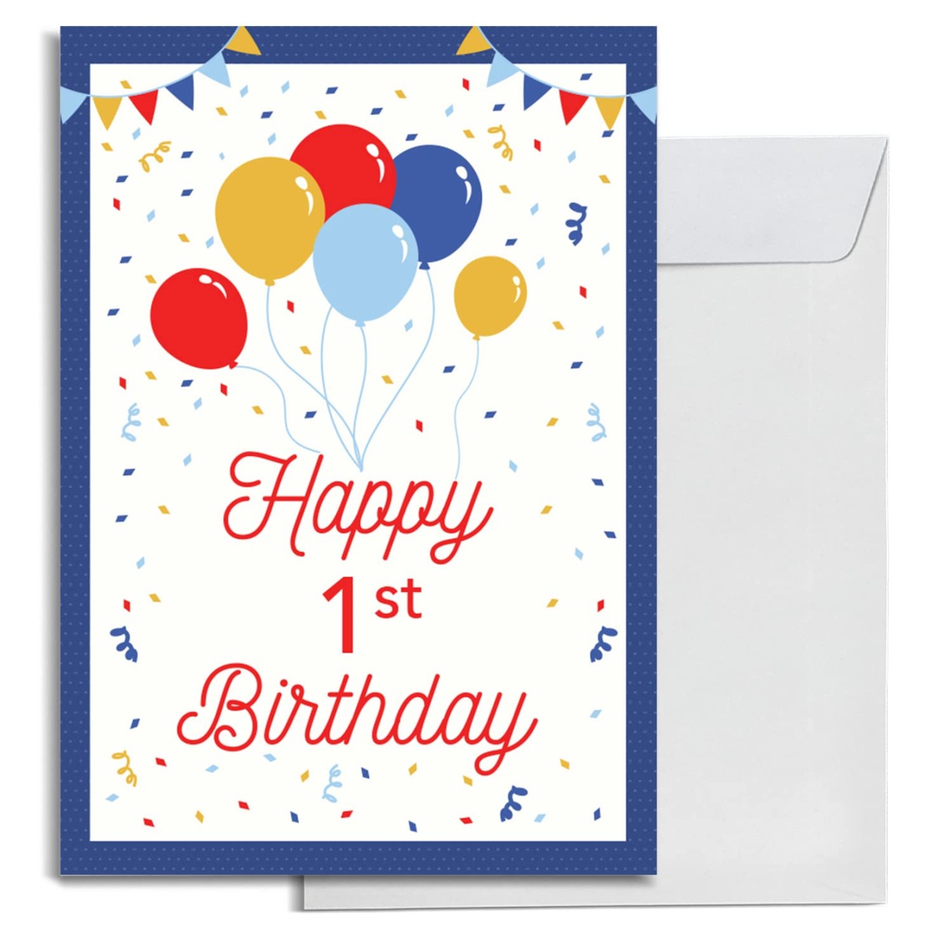 INKOLOGIE Blank Jumbo Happy st Birthday Greeting Card with