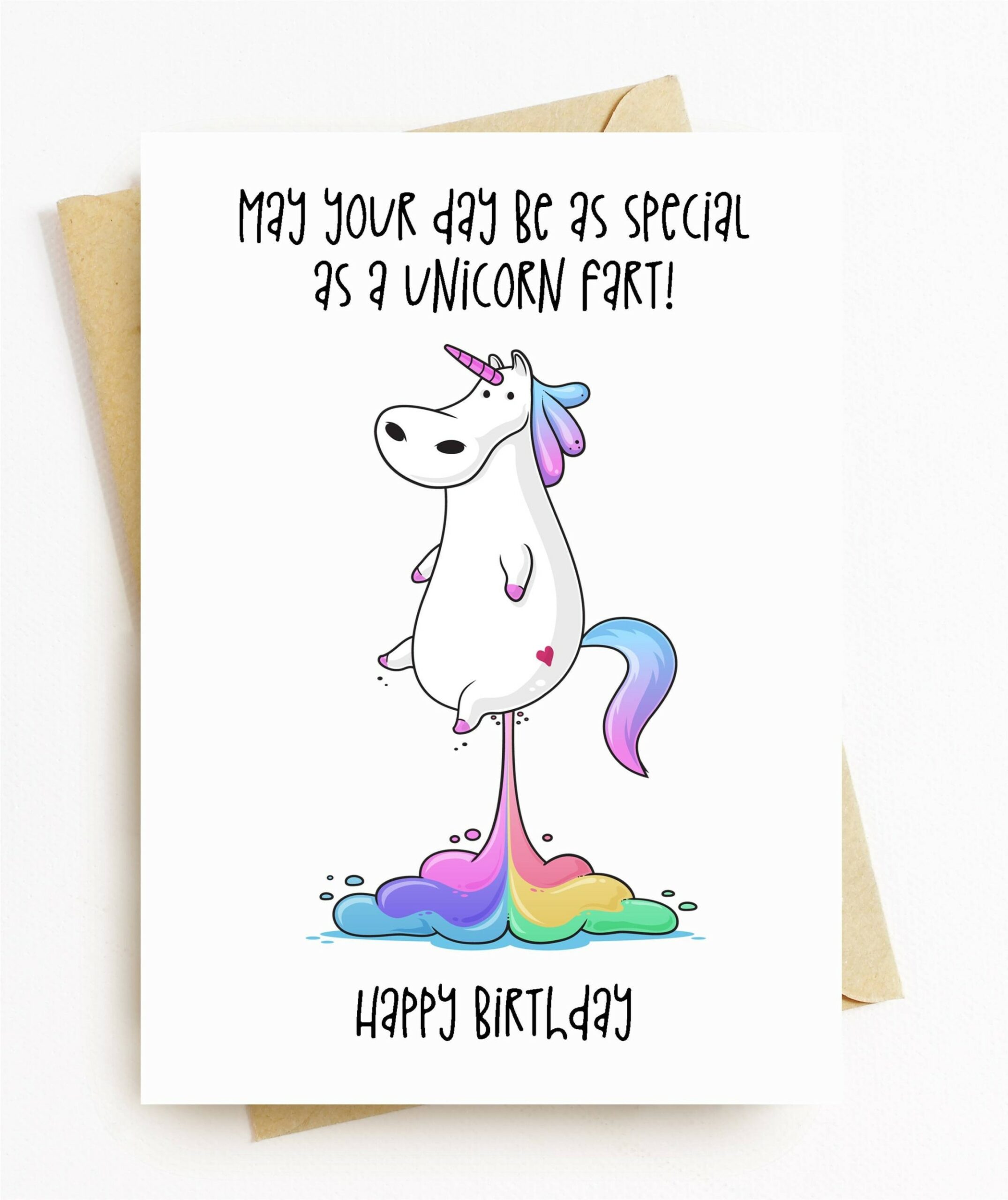 JE Funny Unicorn - Happy Birthday Card