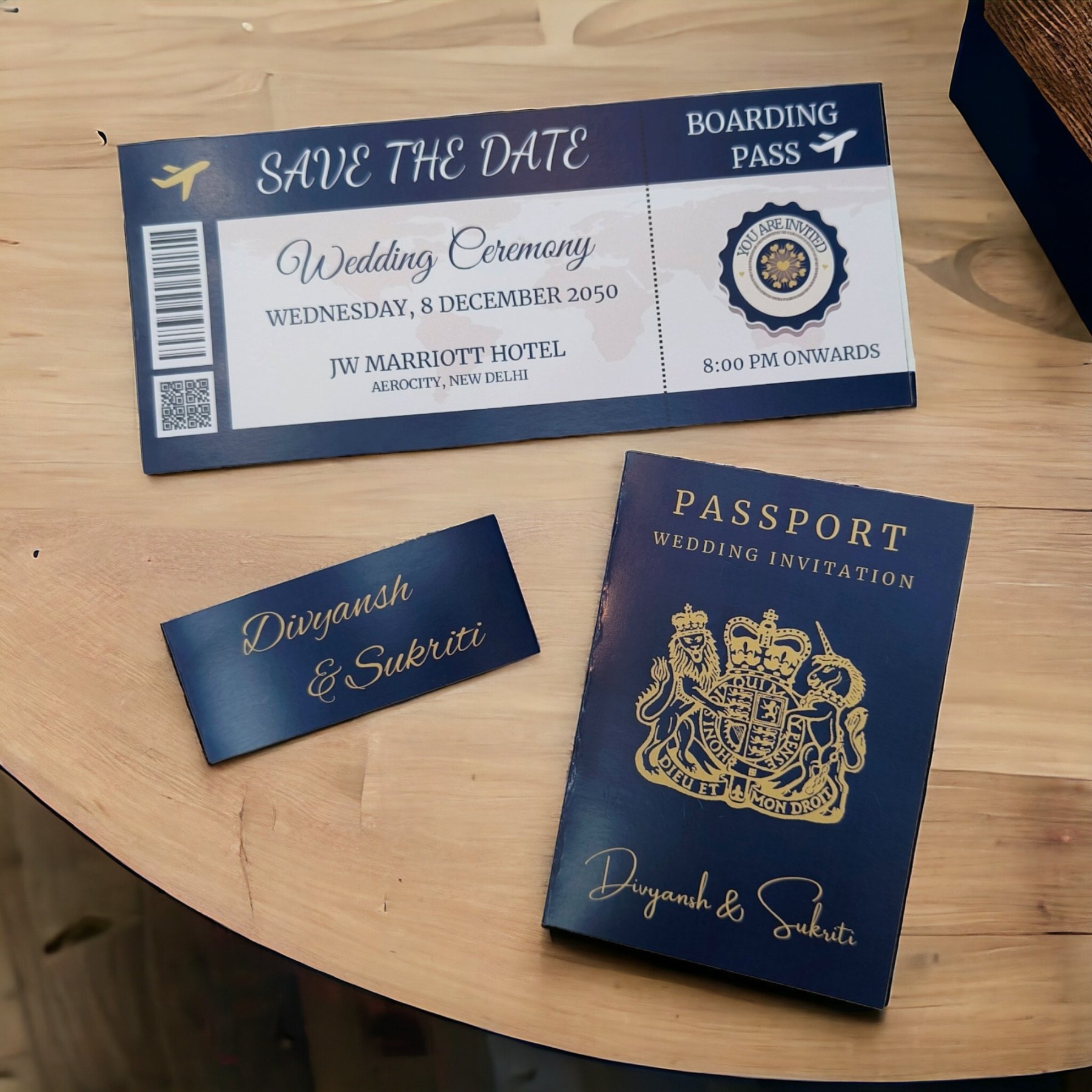 KL- Passport Wedding Card ( Paper Passport,  Boarding Pass