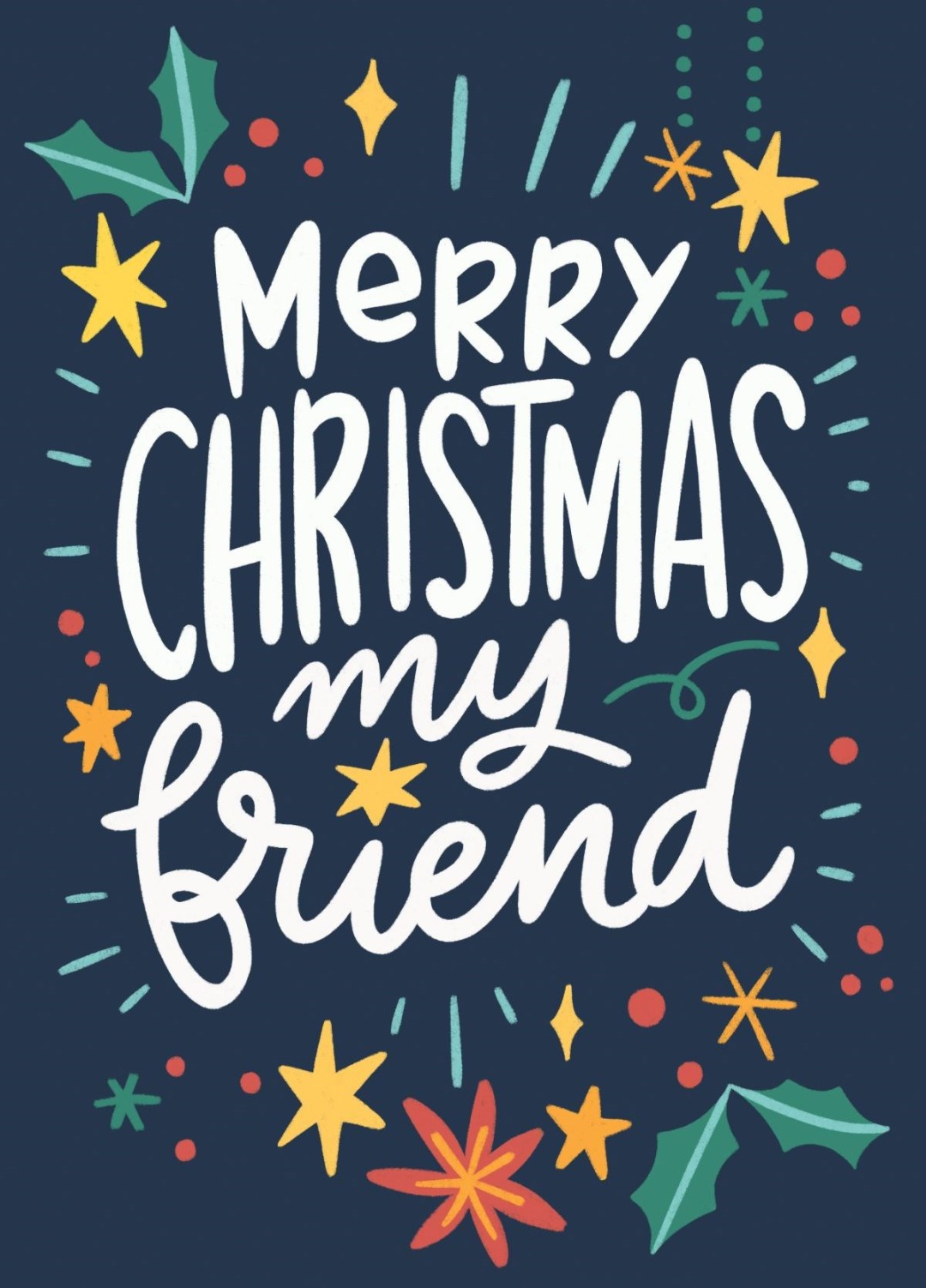 Merry Christmas My Friend Card  Scribbler