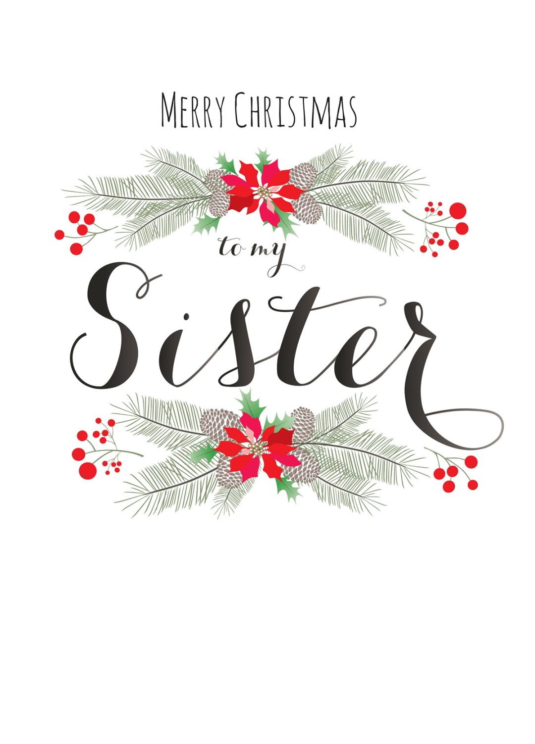 Merry Christmas Sister Card Scribbler