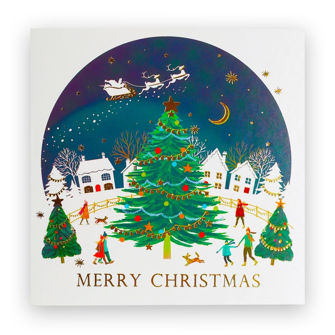 Merry Christmas Skyline Christmas Cards, pk British Heart