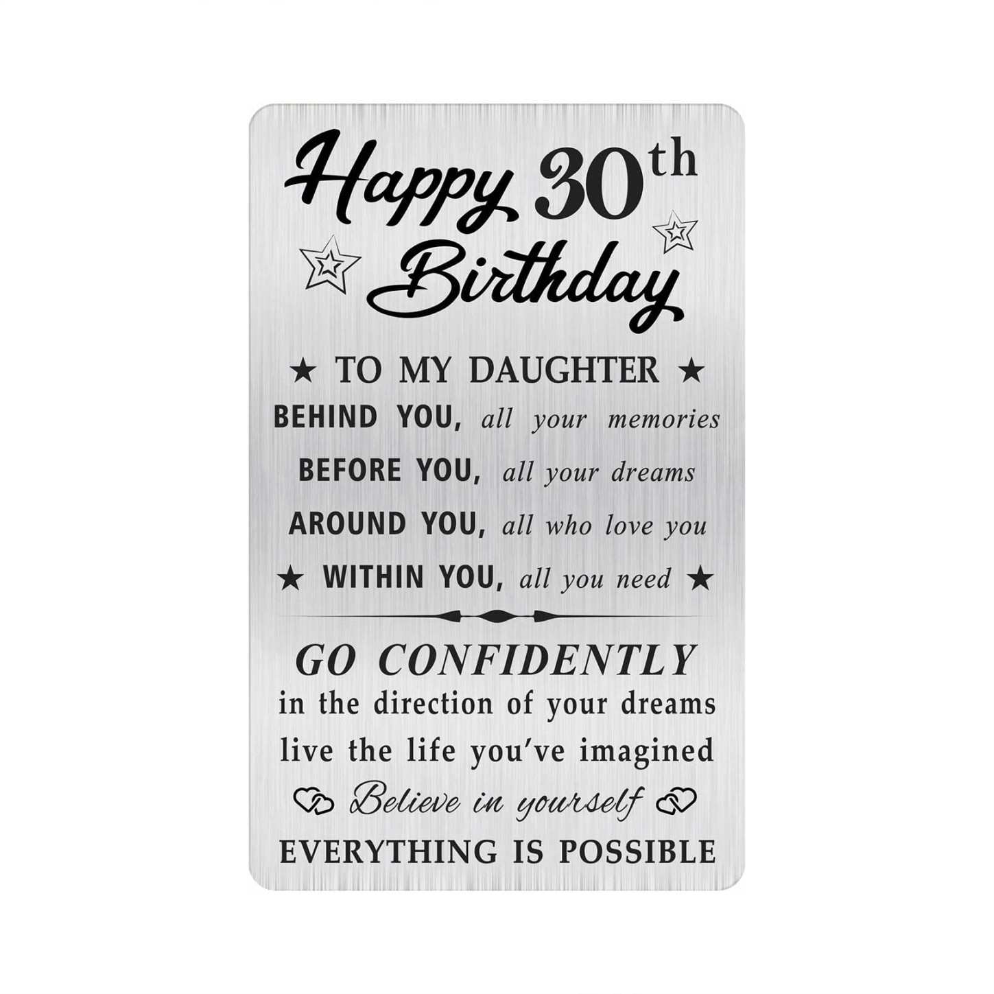 MOQIYXL Daughter th Birthday Card -  Year Old Gifts for Daughter -  Engraved